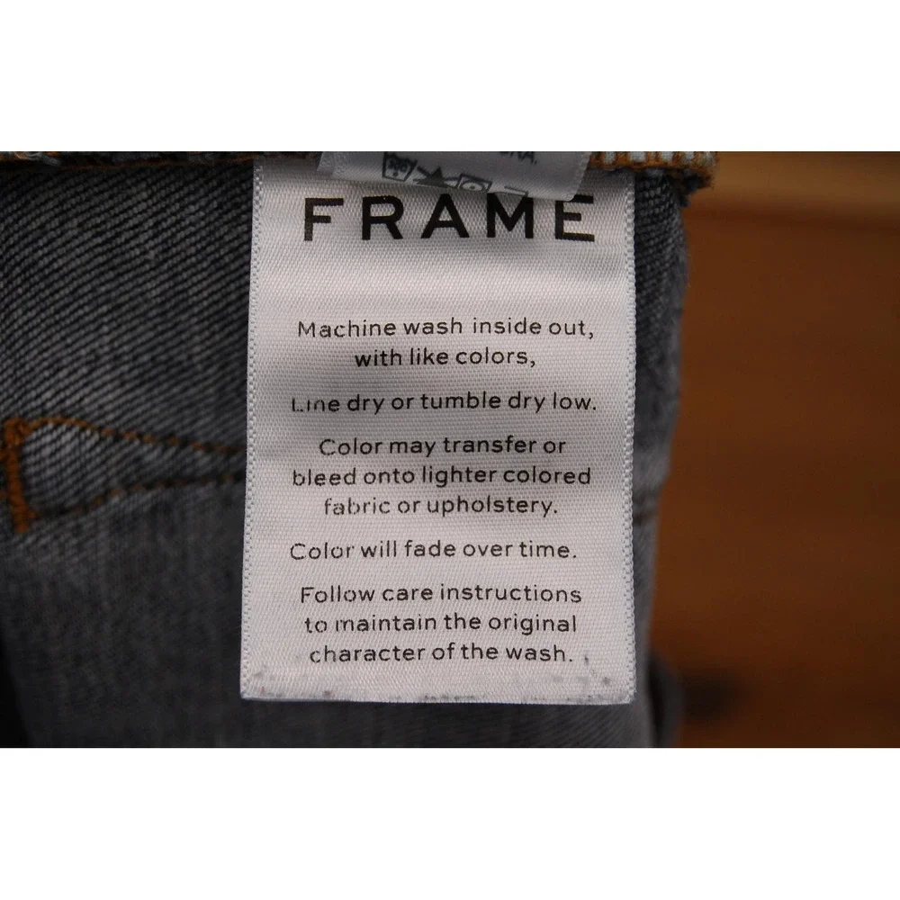 Frame‎ Le Garçon Crop Jeans Womens 25 Blue Distressed Denim Mid Rise Raw Hem USA